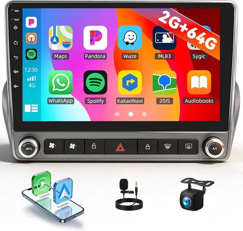 [4G+64G] Android Car Radio for Chevrolet Camaro 2008 2009 2010 2011 2012 2013 2014 2015 with Carplay Android Auto 9 Inch Touch Screen Bluetooth FM RDS/WiFi/GPS Navigation/SWC+AHD Backup Camera in Saudi Arabia