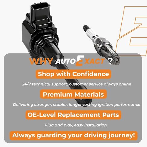 Ignition Coil Pack & Iridium Spark Plugs Kit Set of 4 for Nissan 2013-2019 Sentra 2007-2018 Altima 2008-2013 Rogue Versa Cube NV200 1.6L-2.5L L4 Engine – Replace UF549 91187 | Autoexact in Kuwait