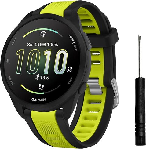 أحزمة رياضية TopPerfekt متوافقة مع سوار ساعة الموسيقى Garmin Forerunner 165/165، حزام بديل لحزام رياضي من السيليكون قابل للتعديل للرجال والنساء (20 مم) in Saudi Arabia