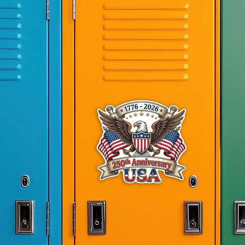 250th Anniversary USA 1776–2026 Magnet 5 Inch Patriotic Eagle American Flag Refrigerator Car Locker Toolbox Metal Surface Decor - KCM5069 in Kuwait