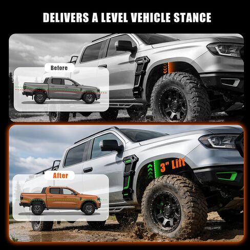 3 "مجموعات رفع التسوية الأمامية لـ 2007-2026 سيلفرادو 1500 2WD/4WD سييرا 1500 2WD/4WD طقم رفع فاصل من الألومنيوم مزورة in Kuwait