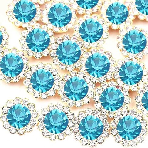 200 PCS 20 Mixed Colors 12MM Crystal Glass Sew on Rhinestones Jewels Gems for Crafting, Metal Base Claw Flower Sewing Bedazzling Rhinestone Gemstone for Clothes Shoes Hats Crafts Accessories in Kuwait