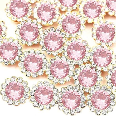 200 PCS 20 Mixed Colors 12MM Crystal Glass Sew on Rhinestones Jewels Gems for Crafting, Metal Base Claw Flower Sewing Bedazzling Rhinestone Gemstone for Clothes Shoes Hats Crafts Accessories in Saudi Arabia
