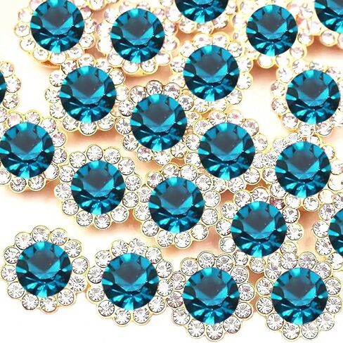 200 PCS 20 Mixed Colors 12MM Crystal Glass Sew on Rhinestones Jewels Gems for Crafting, Metal Base Claw Flower Sewing Bedazzling Rhinestone Gemstone for Clothes Shoes Hats Crafts Accessories in Saudi Arabia