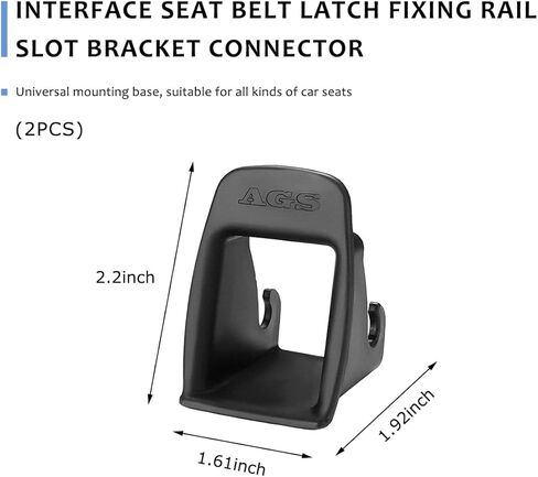 Wevdn 2 قطعة دليل مزلاج حزام واجهة ISOFIX، مشبك حزام مقعد السيارة، أخدود دليل ثابت، دليل مزلاج موصل قوس مقعد السيارة العالمي لكرسي السلامة، ملحقات السيارة (أسود) in Kuwait