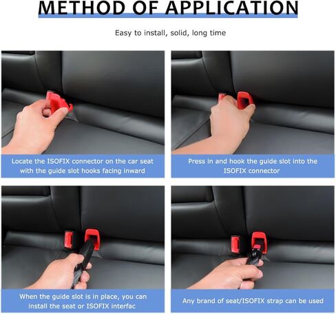 Wevdn 2 قطعة دليل مزلاج حزام واجهة ISOFIX، مشبك حزام مقعد السيارة، أخدود دليل ثابت، دليل مزلاج موصل قوس مقعد السيارة العالمي لكرسي السلامة، ملحقات السيارة (أسود) in Kuwait