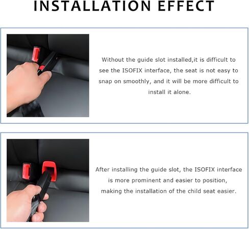 Wevdn 2 قطعة دليل مزلاج حزام واجهة ISOFIX، مشبك حزام مقعد السيارة، أخدود دليل ثابت، دليل مزلاج موصل قوس مقعد السيارة العالمي لكرسي السلامة، ملحقات السيارة (أسود) in Kuwait