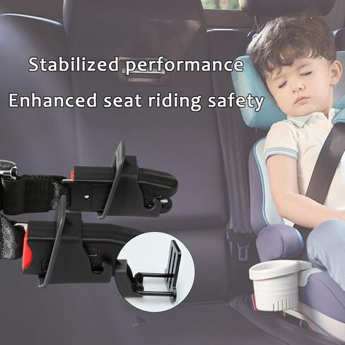 Wevdn 2 قطعة دليل مزلاج حزام واجهة ISOFIX، مشبك حزام مقعد السيارة، أخدود دليل ثابت، دليل مزلاج موصل قوس مقعد السيارة العالمي لكرسي السلامة، ملحقات السيارة (أسود) in Kuwait