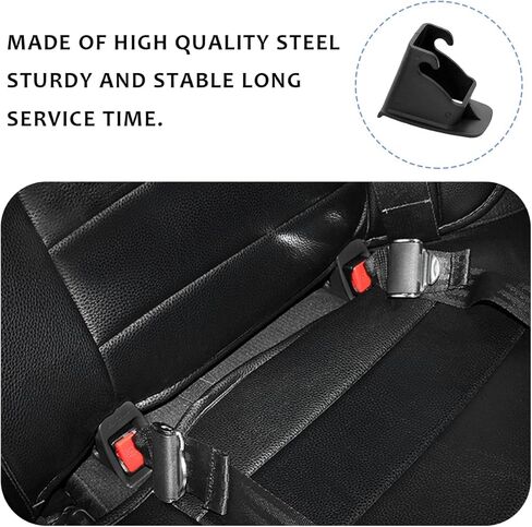 Wevdn 2 قطعة دليل مزلاج حزام واجهة ISOFIX، مشبك حزام مقعد السيارة، أخدود دليل ثابت، دليل مزلاج موصل قوس مقعد السيارة العالمي لكرسي السلامة، ملحقات السيارة (أسود) in Kuwait