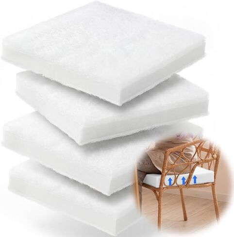 Sieral 4 Pack 18"x18"x2" Chair Foam Cushion Replacement, Upholstery Foam High Density Chair Seat Pad with Polyester, Firm Square Insert for Dining Chairs & Couch, Easy to Cut in Kuwait