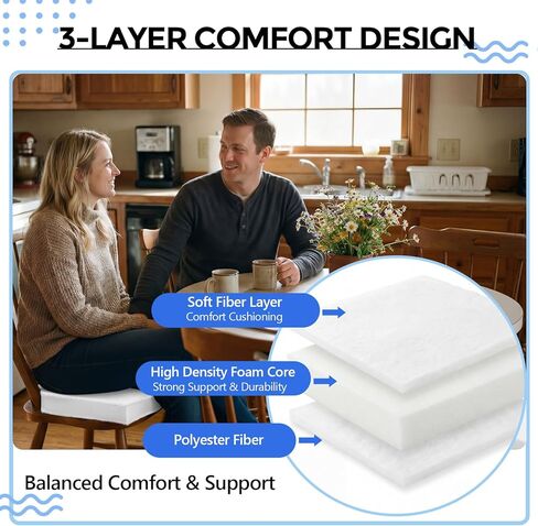 Sieral 4 Pack 18"x18"x2" Chair Foam Cushion Replacement, Upholstery Foam High Density Chair Seat Pad with Polyester, Firm Square Insert for Dining Chairs & Couch, Easy to Cut in Kuwait