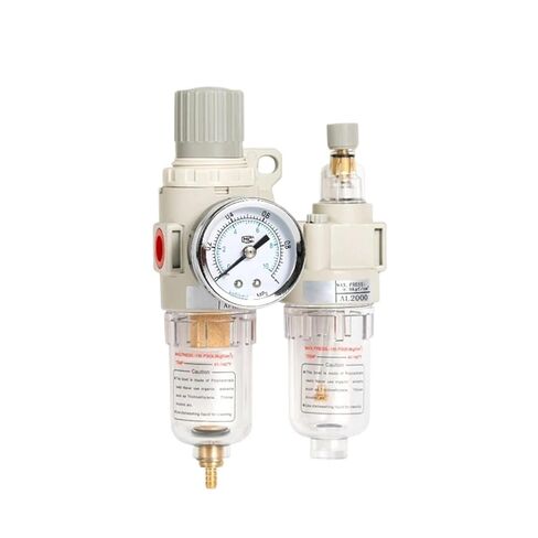 AFC2000 G1/4 AFR2000 + AL2000 Oil Water Separator Regulator Trap Filter Airbrush Air Compressor Pressure Reducing Slide Valve(Transparent) in Kuwait