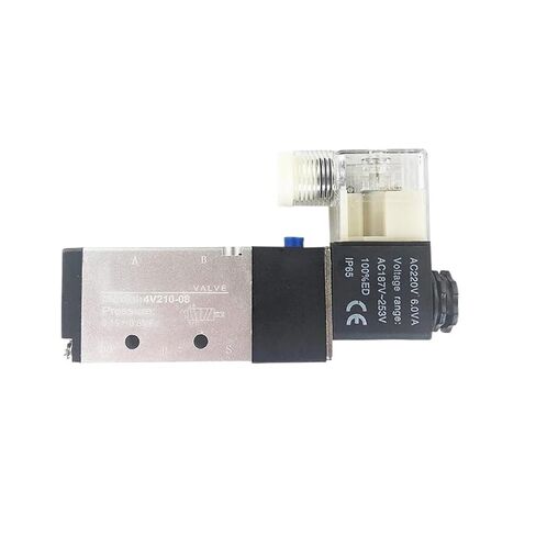4V210-08 Pneumatic Solenoid Valve Electric Magnetic Valve 5 Way Port 2 Position Gas 12V 24V 220V Port 1/4" Solenoid Valve(with 4mm Fittings,AC220V) in Kuwait