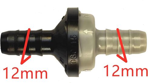 12mm Automotive Check Valve, 1/2 Inch Inlet & Outlet Vacuum & Fuel One-Way Valve for Chevrolet,BMW,Audi,VW,Mercedes-Ben,Ford,Porsche,Hyundai,Honda,Toyota,Nissan,GMC,Brake Booster, Water & Fuel Systems in Kuwait