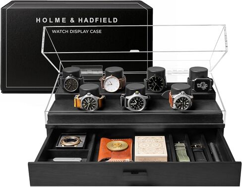 Elevate Your Watch Collection with The Watch Deck – Premium Watch Display Case for 4 Watches – Unique Valentine's Day Gift for Men – Wooden Mens Watch Box & Watch Case – Lifetime Assurance Included in Saudi Arabia