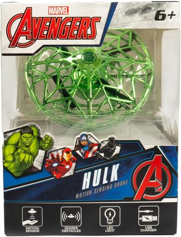 World Tech Toys Marvel Hulk Flying Toy – Motion Sensing UFO Toy with USB Charging – Marvel Licensed – Indoor/Outdoor Drone for Kids Ages 6+ in Kuwait
