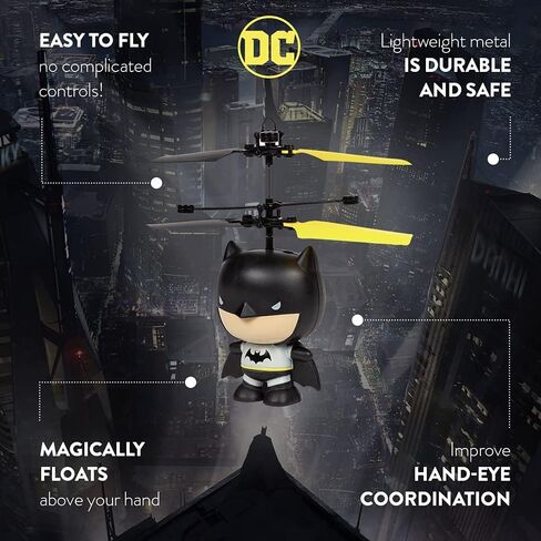 World Tech Toys DC Batman Big Head Helicopter Toy – Motion Sensor Flying Toy for Kids – DC Comics Licensed – Hand-Controlled Hover Toy – Ages 6+ in Kuwait
