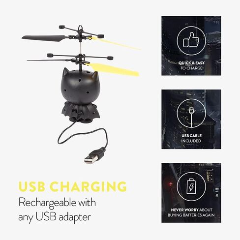 World Tech Toys DC Batman Big Head Helicopter Toy – Motion Sensor Flying Toy for Kids – DC Comics Licensed – Hand-Controlled Hover Toy – Ages 6+ in Kuwait