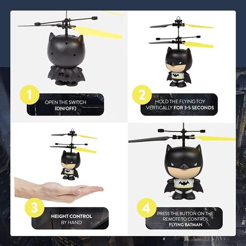 World Tech Toys DC Batman Big Head Helicopter Toy – Motion Sensor Flying Toy for Kids – DC Comics Licensed – Hand-Controlled Hover Toy – Ages 6+ in Kuwait