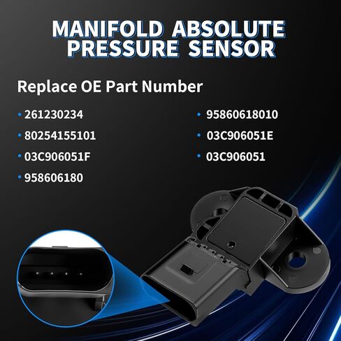 MAP Manifold Absolute Pressure Sensor Fit for Volkswagen Jetta Passat Golf Rabbit Touareg Beetle Bora Polo Audi Q5 A4 Quattro A6 Quattro Q7 A5 Quattro Audi S5 S6 A7 Quattro 0261230234 in Kuwait