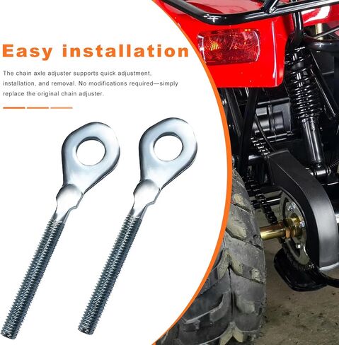 2 PCS Chain Axle Adjuster, 12.6mm M8 Chain Tensioner Compatible with 50cc 70cc 90cc 110cc 125cc ATV, Wheel Axle Adjuster for 4 Wheeler Quad Dirt Bike, Motorcycle Accessories in Kuwait