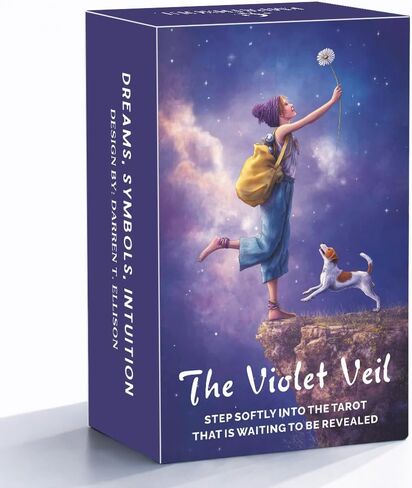 DPEHAKMK Tarot Cards Deck 78 Cards with Guidebook, Violet Veil Tarot, Ethereal Cosmic Tarot Deck for Intuitive Reading, Spiritual Guidance, Dreamy Aesthetic & Gift in Kuwait