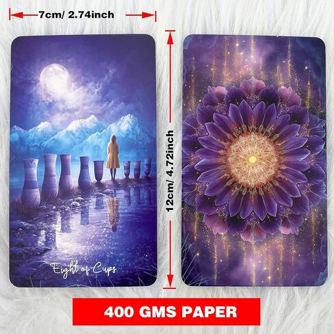 DPEHAKMK Tarot Cards Deck 78 Cards with Guidebook, Violet Veil Tarot, Ethereal Cosmic Tarot Deck for Intuitive Reading, Spiritual Guidance, Dreamy Aesthetic & Gift in Kuwait