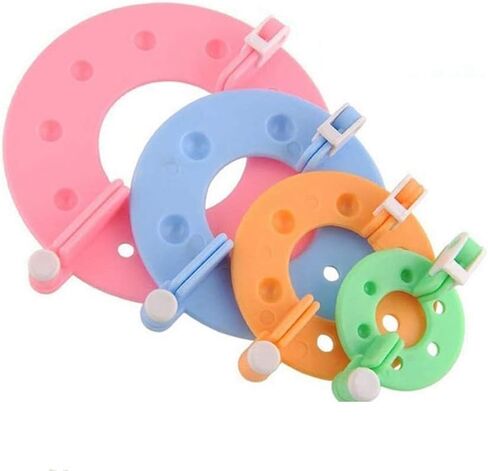 4Pcs Plastic Pom Pom Maker 4 Size Pompom Maker Tool Set for Fluff Ball Weave DIY Wool Yarn Knitting Craft Project Knitting Accessories Kit (Random Color) in Kuwait