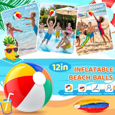 194 PCS Pool Party Favors Beach Party Favors, Summer Party Favors for Kids 3-8 8-12, Beach Balls, Hand Flying Helicopter, Pool Party Supplies for Birthday Party Favors, End of Year Student Gifts in Kuwait