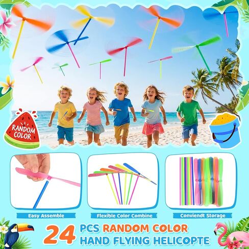 194 PCS Pool Party Favors Beach Party Favors, Summer Party Favors for Kids 3-8 8-12, Beach Balls, Hand Flying Helicopter, Pool Party Supplies for Birthday Party Favors, End of Year Student Gifts in Kuwait