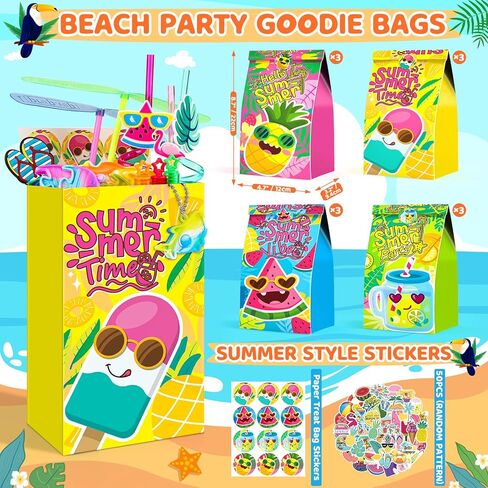 194 PCS Pool Party Favors Beach Party Favors, Summer Party Favors for Kids 3-8 8-12, Beach Balls, Hand Flying Helicopter, Pool Party Supplies for Birthday Party Favors, End of Year Student Gifts in Kuwait