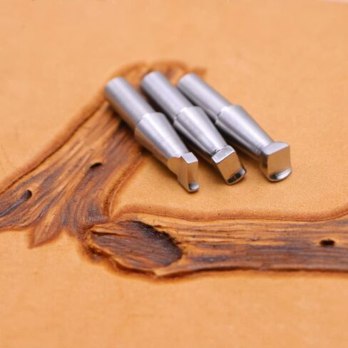 Singring Leather Swivel Knife with Angle Beveler Stamps Professional Leathercraft Carving Tool 304 Stainless Steel Stamping Set (Large with beveled stamps) in Kuwait