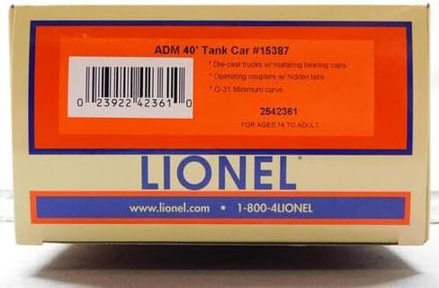 Lionel ADM 40' Tank CAR #15387 O Gauge Train CAR 2542361 in Kuwait
