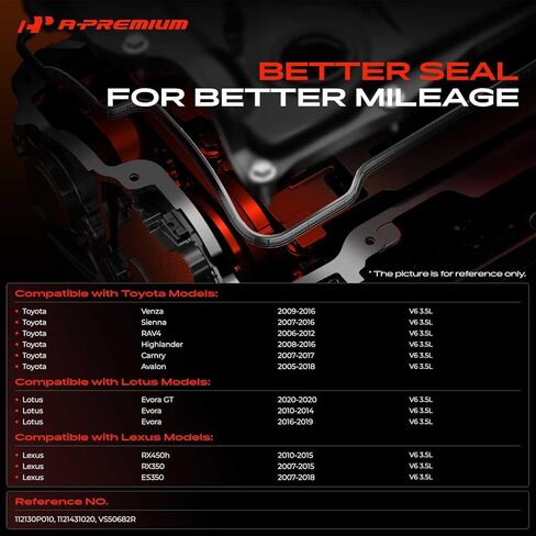 مجموعة حشية غطاء صمام المحرك A-Premium متوافقة مع Toyota Camry 2007-2017، RAV4 2006-2012، Highlander 2008-2016، Sienna، Avalon، Venza & Lexus RX350، RX450h، ES350 & Lotus Evora، Evora GT in Kuwait