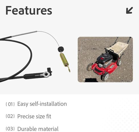 115-8439 Engine Blade Brake Cable for fits Toro 20333 20333C 20373 20376 20958 Replacement Compatible with 22" Recycler Lawn Mower 290-923 in Kuwait