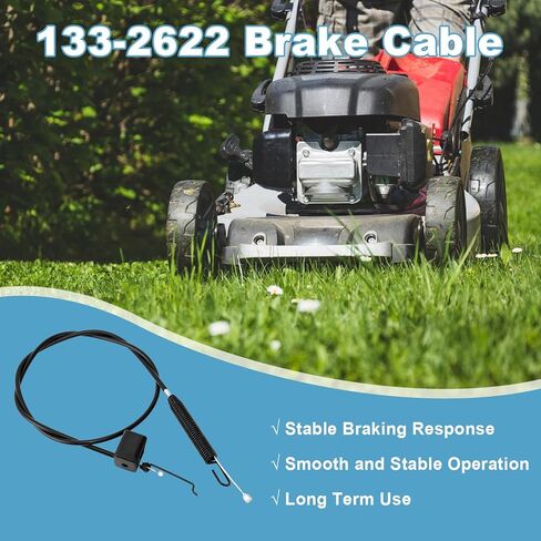 133-2622 Brake Cable Compatible with Toro Turfmaster Exmark 30-inch Mowers, 2-Bail Brake Cable fits 22210 ECS180CKA30000 Lawn Mowers Control Brake Stop Cable Replace for 121-2310 1332622 in Kuwait