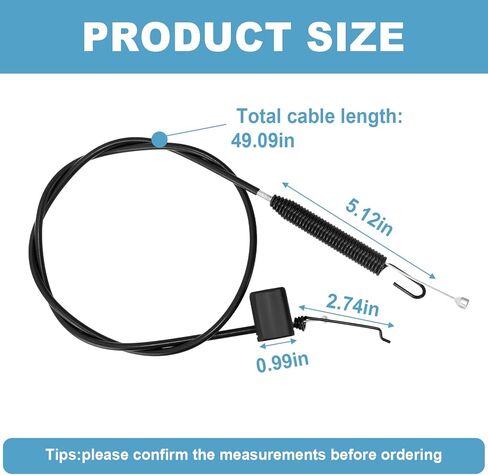 133-2622 Brake Cable Compatible with Toro Turfmaster Exmark 30-inch Mowers, 2-Bail Brake Cable fits 22210 ECS180CKA30000 Lawn Mowers Control Brake Stop Cable Replace for 121-2310 1332622 in Kuwait
