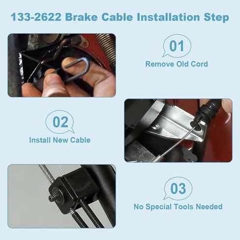 133-2622 Brake Cable Compatible with Toro Turfmaster Exmark 30-inch Mowers, 2-Bail Brake Cable fits 22210 ECS180CKA30000 Lawn Mowers Control Brake Stop Cable Replace for 121-2310 1332622 in Kuwait