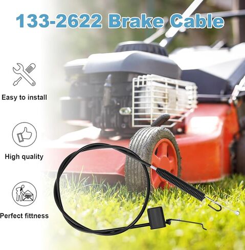 133-2622 Brake Cable Compatible with Toro Turfmaster Exmark 30-inch Mowers, 2-Bail Brake Cable fits 22210 ECS180CKA30000 Lawn Mowers Control Brake Stop Cable Replace for 121-2310 1332622 in Kuwait