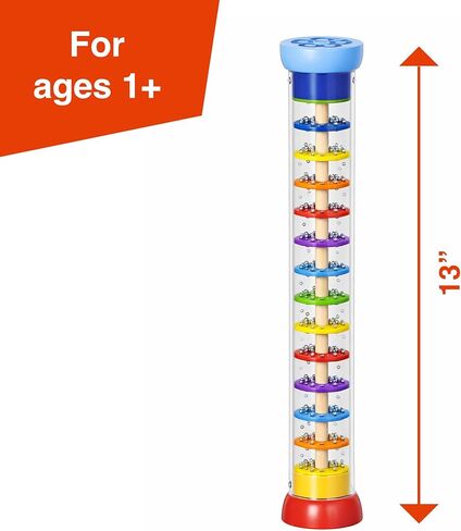 Goki Wooden Rain Stick Musical Instrument I Montessori Rainmaker Toy for Toddlers 1-3 - Sensory Baby Rattle & Auditory Development Toy for Boys & Girls - Wooden Rainstick in Kuwait