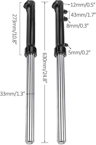 Pair 25" Front Fork Shocker for 50cc 70cc 90cc 110cc 125cc Dirt Pit Bike, Complete Front Forks with Triple tree Clamps Set 33mm Fork Suspension Shocks Absorber for SSR Apollo 14" Wheels in Kuwait
