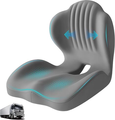 Memory Foam Seat Cushion with Lumbar Support Pillow for Truck Driver, Ergonomic L-Shaped Car Seat Cushion for Tailbone Pressure Relief, Non-Slip Chair Pad for Long Driving (Pink) in Saudi Arabia
