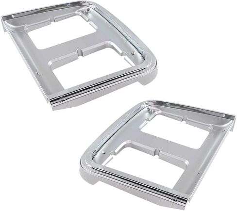 Set Of 2 Chrome Headlight Trim Bezel Dual Type Fits for 1985-1991 GMC Chevrolet Van Replaces GM2513124, GM2512124 in Kuwait