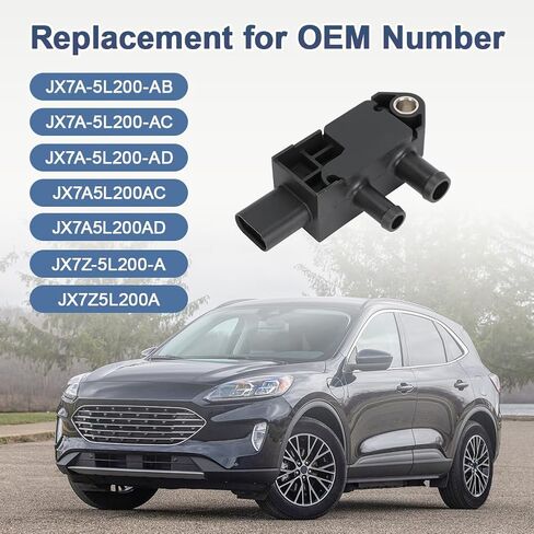 Exhaust Pressure Sensor Compatible with 2021-2023 Ford Bronco, 2020-2023 Escape Replacement for JX7A-5L200-AD JX7A-5L200-AB JX7A-5L200-AC JX7A5L200AC JX7A5L200AD JX7Z-5L200-A JX7Z5L200A in Kuwait