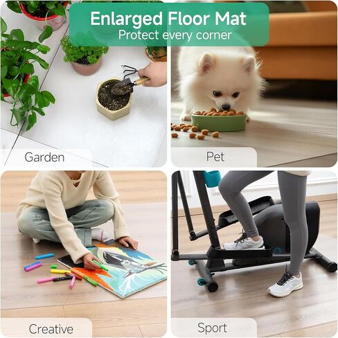 NATRKE Clear Chair Mat for Hardwood Floor, 36" × 48" Office Chair Mat Transparent Floor Mat with Non-Slip Frosted Back, Heavy Duty PVC Protector Mat for Home, Office & Tile Floors in Kuwait
