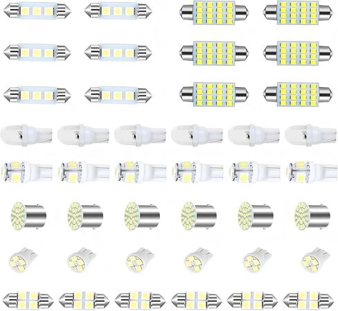 20 PCS LED Car Bulb Kit Set, T10 31 mm 42 mm Interior LED Light Combination Set, Plug & Play License Plate Light Replacement, for Car Interior, Map Dome, Trunk (White) in Kuwait