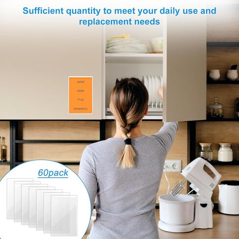 60 Pcs 5 x 8 Inch Self Adhesive Shop Ticket Holders Clear Adhesive Display Pockets Sleeves for Index Card and Planners Top Load Plastic Label Holder Protector for Photos Office Planners Document Card in Kuwait