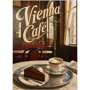 MyPuzzle Vienna Cafe Classic Coffeehouse Elegance - أحجية الصور المقطوعة الممتازة المكونة من 1000 قطعة للبالغين in Kuwait