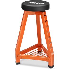 DNA Motoring Rolling Shop Stool, Adjustable Height Padded Rolling Seat, Pneumatic Roller Mechanic Stool for Garages, w/Tool Storage Tray, 300lbs Capacity, TOOLS-00636-BK-BL in Kuwait
