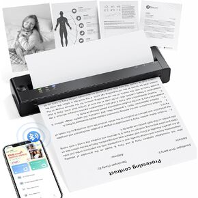 TATTMUSE Inkless Portable Printers Wireless for Travel, Small Thermal Printer Compatible with iPhone Laptop, Bluetooth Mobile Printer for School/Office/Home Use Support 8.5" X 11" Thermal Paper in Saudi Arabia